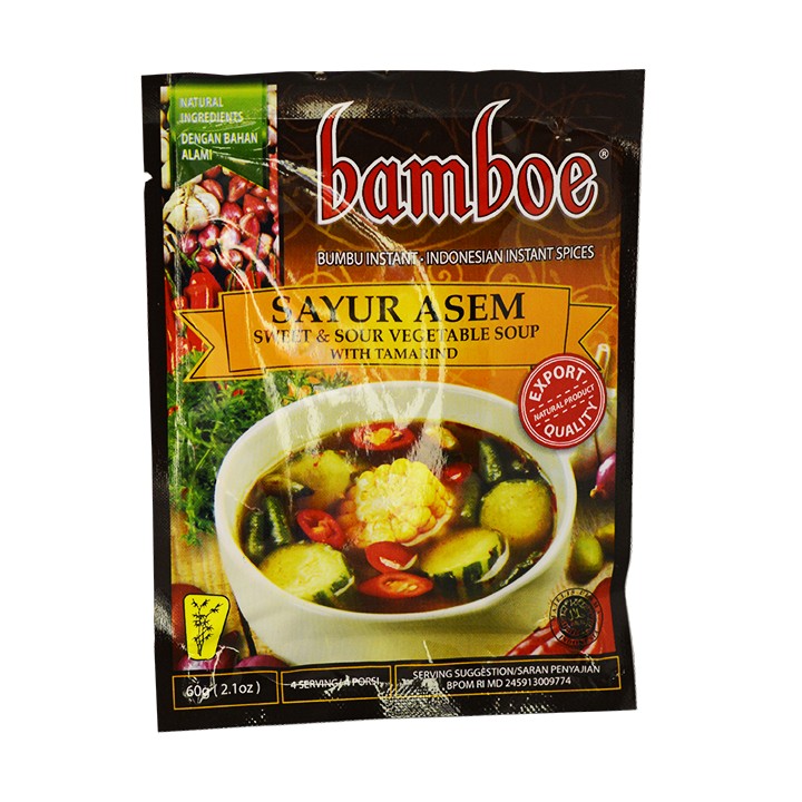 BAMBOE, süß saure Vegetarische Suppe mit Tamarinde (Sayur Asem) Würzpaste, 60g