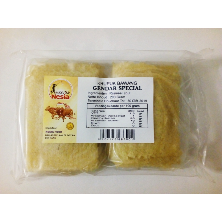 NESIA, Gendar Spesial mit Knoblauch-Geschmack unfrittiert 200gr