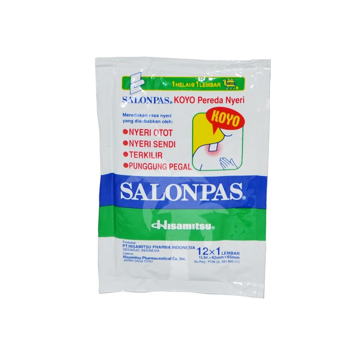 HISAMITSU, Salonpas, 1 sachet isi 12 lembar (42mmx65mm)