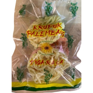 TIGA RASA, Frittierte Fischkrupuk Palembang 9 cm Farbe, 60 g