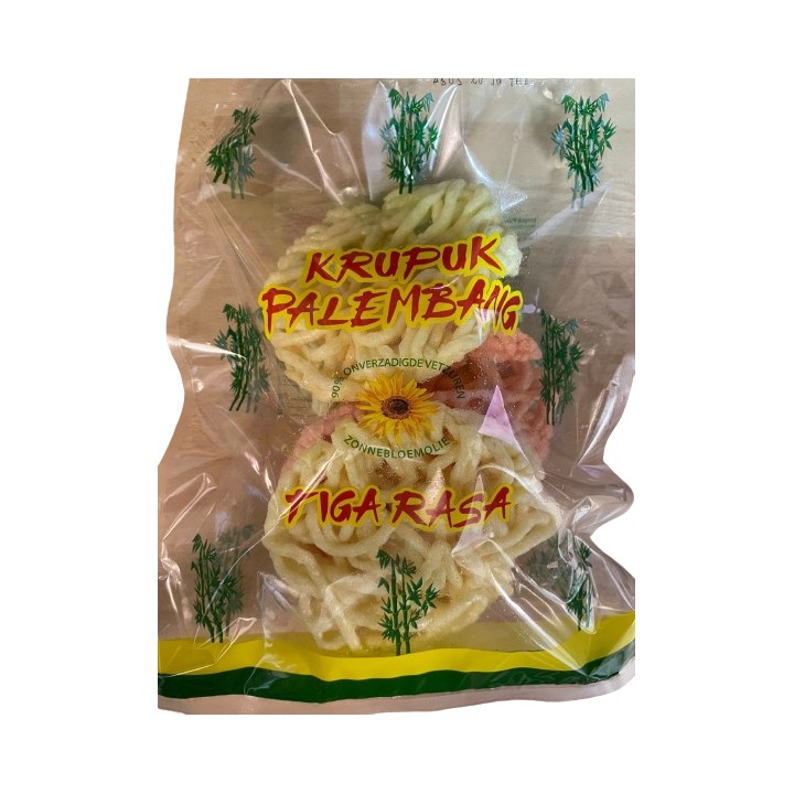 TIGA RASA, Frittierte Fischkrupuk Palembang 9 cm Farbe, 60 g