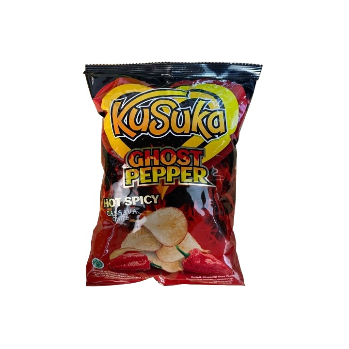 KUSUKA, Cassava Chips Ghost Pepper Hot Spicy, 50 g