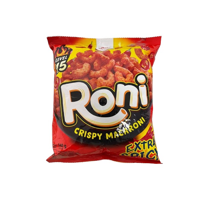DUA KELINCI, Roni Crispy Macaroni Extra Spicy, 140 g