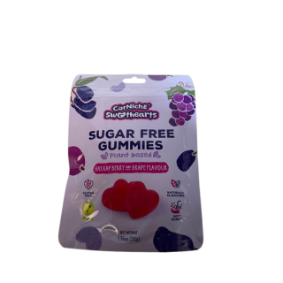 CORNICHE SWEETHEARTS, sugar-free gummy bears (grape), 50 g
