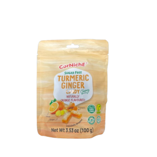 CORNICHE, Turmeric Ginger Candy, Orange Flavor, 100 g